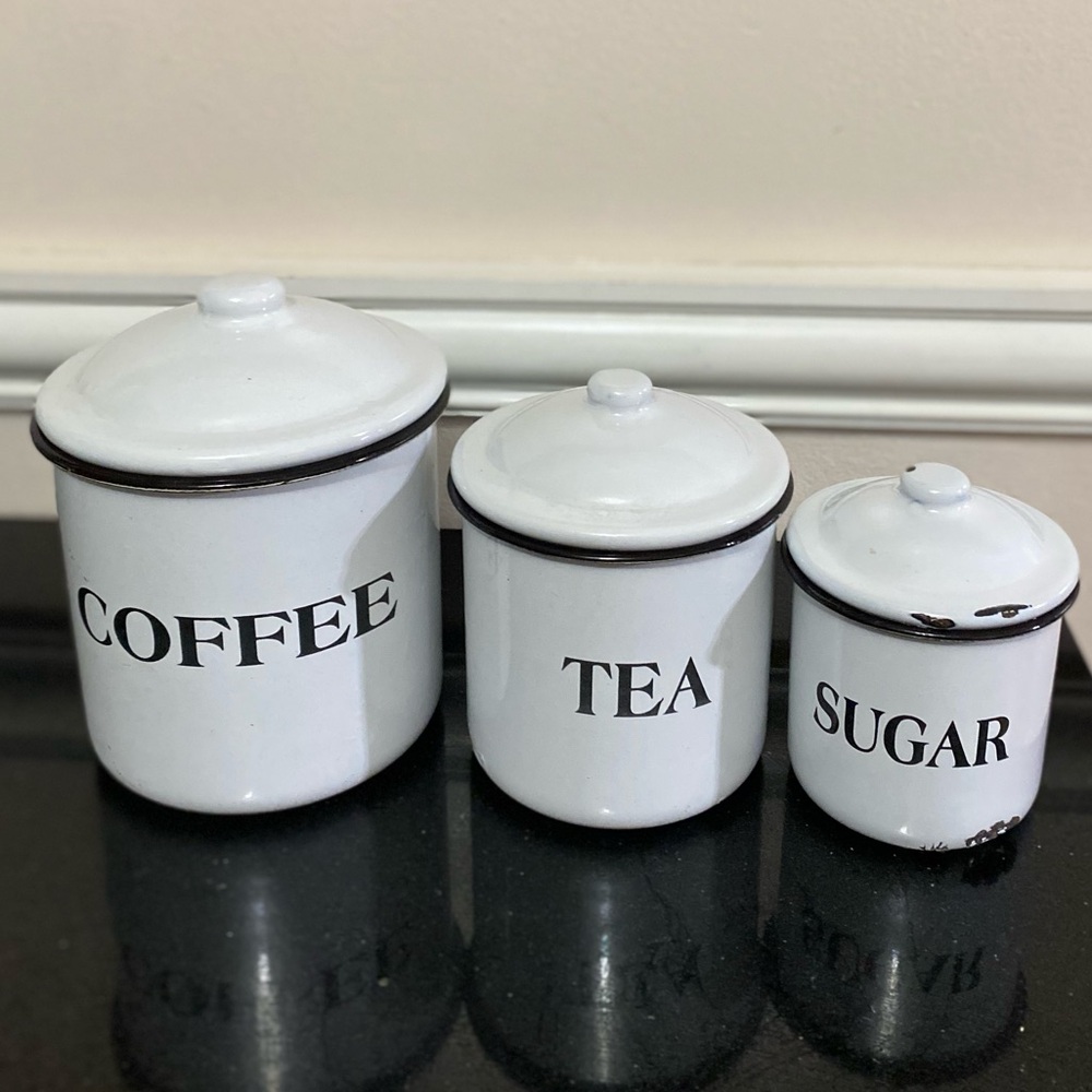 Vintage Coffee Tea Sugar Canister Set